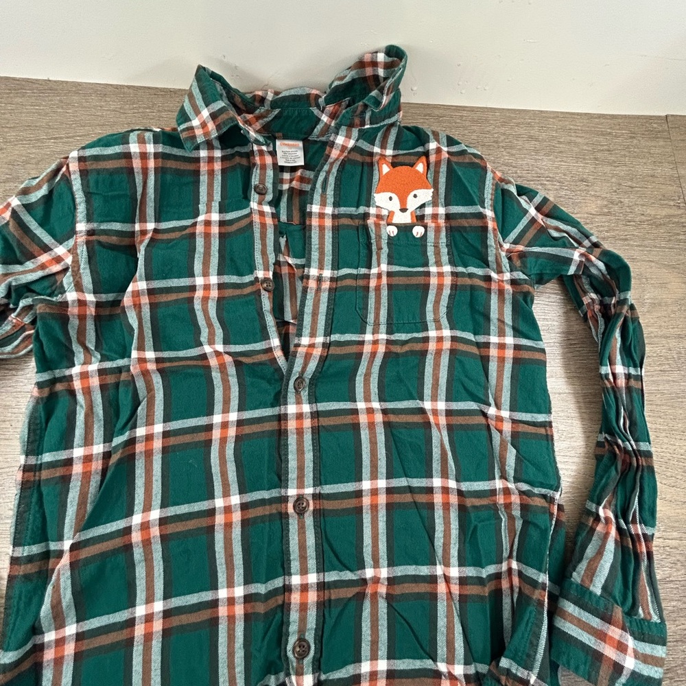 Gymboree Teal and Brown Plaid Shirt